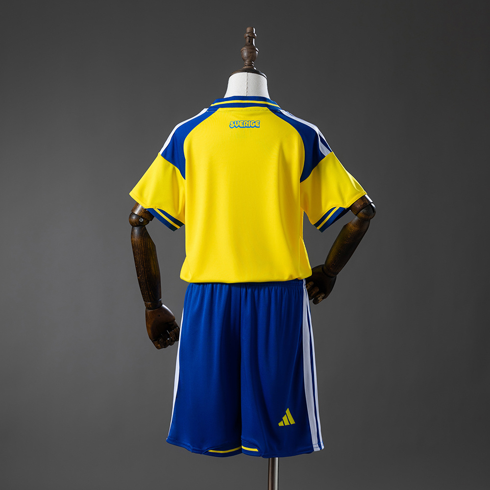 Sweden 2026 Home Kids Kit Jersey Size 16-28